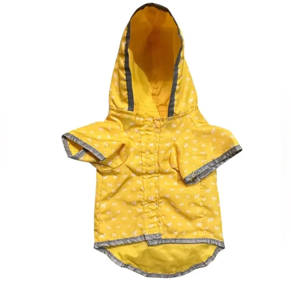 AKC Yellow Hooded Raincoat Style Jacket for Small Pet
